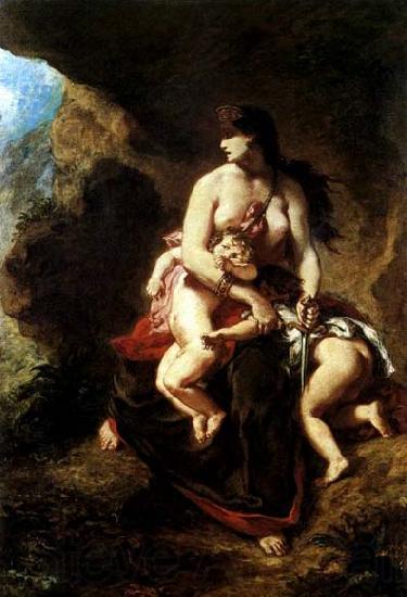 Delacroix Auguste Medea about to Kill her Children Spain oil painting art